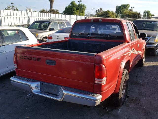 1B7HL48N92S519041 - 2002 DODGE DAKOTA QUA RED photo 4