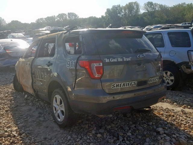 1FM5K8AR1HGA63585 - 2017 FORD EXPLORER P GRAY photo 3