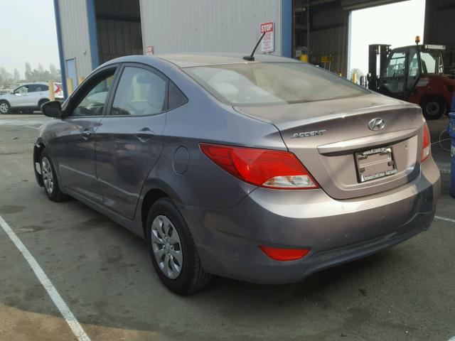 KMHCT4AE4HU169024 - 2017 HYUNDAI ACCENT SE GRAY photo 3