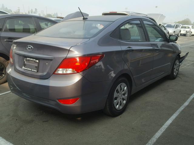 KMHCT4AE4HU169024 - 2017 HYUNDAI ACCENT SE GRAY photo 4