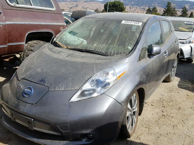 1N4AZ0CP9FC324161 - 2015 NISSAN LEAF S GRAY photo 2