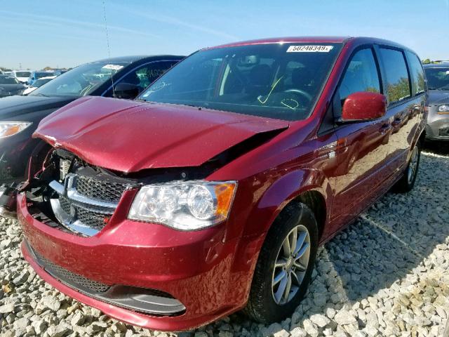 2C4RDGBG5ER411065 - 2014 DODGE GRAND CARA RED photo 2