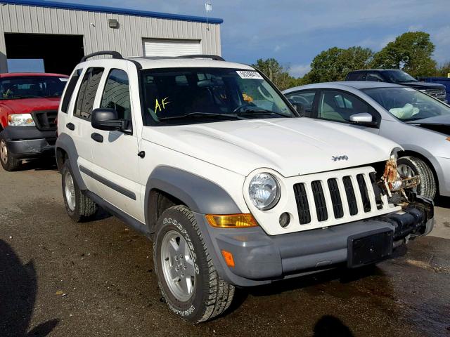 1J8GL48K65W585215 - 2005 JEEP LIBERTY SP WHITE photo 1