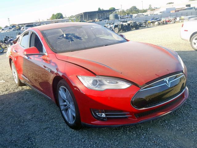 5YJSA1CN5DFP26401 - 2013 TESLA MODEL S RED photo 1