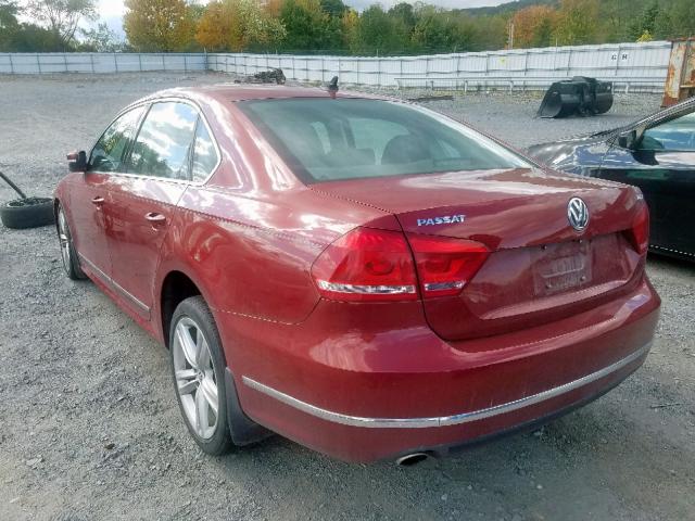 1VWBV7A38FC056686 - 2015 VOLKSWAGEN PASSAT SE RED photo 3