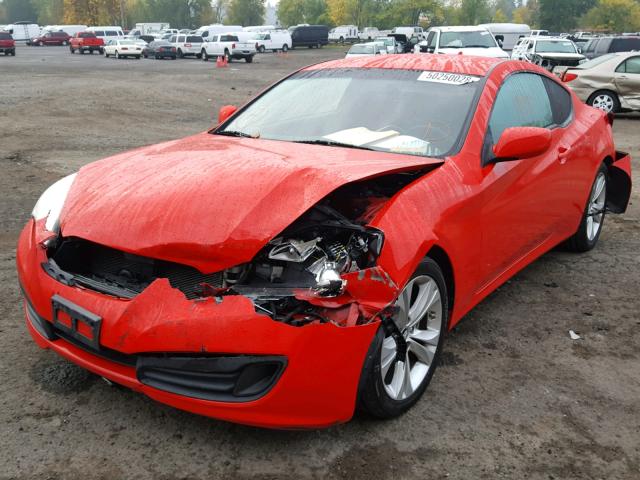 KMHHT6KD5AU025219 - 2010 HYUNDAI GENESIS CO RED photo 2