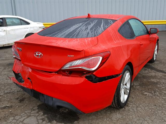 KMHHT6KD5AU025219 - 2010 HYUNDAI GENESIS CO RED photo 4