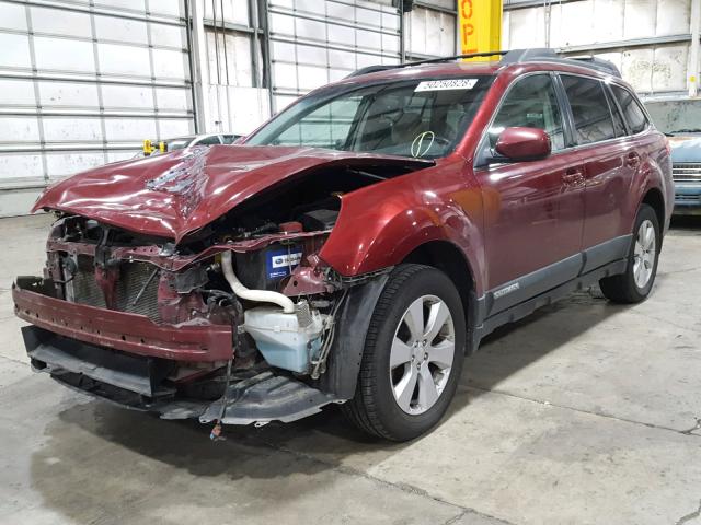 4S4BRBKC6B3320244 - 2011 SUBARU OUTBACK 2. BURGUNDY photo 2