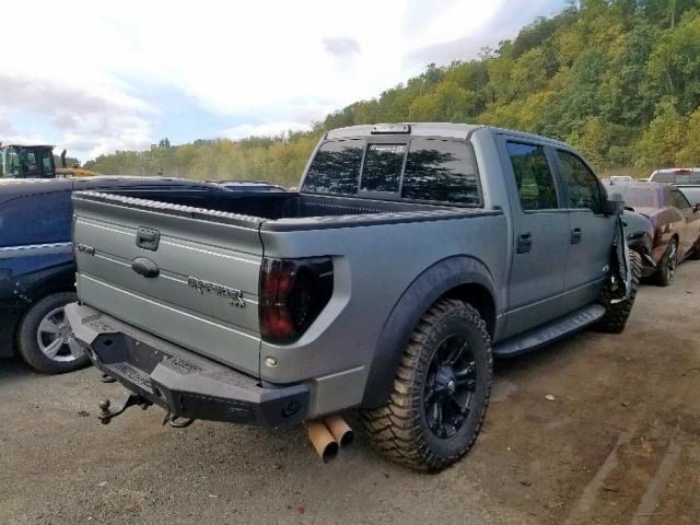1FTFW1R61DFC53479 - 2013 FORD F150 SVT R GRAY photo 4