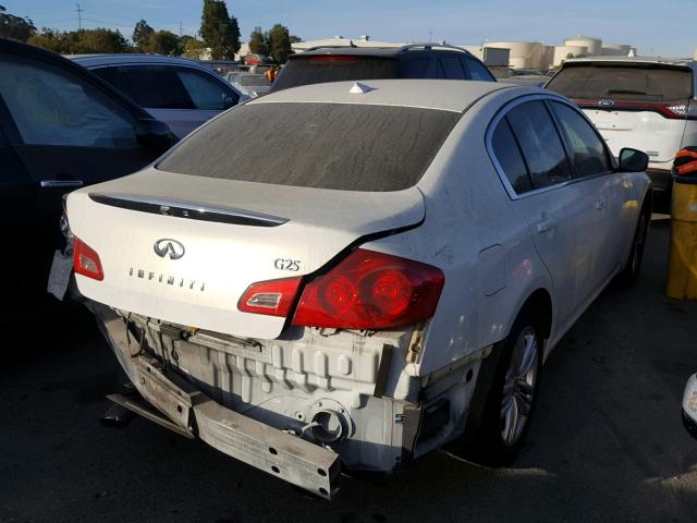 JN1DV6AP9BM603657 - 2011 INFINITI G25 BASE WHITE photo 4