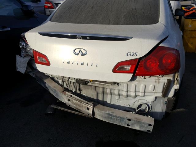 JN1DV6AP9BM603657 - 2011 INFINITI G25 BASE WHITE photo 9