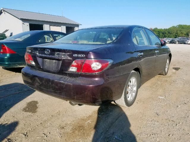 JTHBF30G836008580 - 2003 LEXUS ES 300 BURGUNDY photo 4