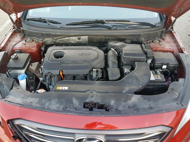 5NPE34AF3FH028006 - 2015 HYUNDAI SONATA SPO RED photo 7