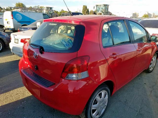 JTDKT903495230543 - 2009 TOYOTA YARIS RED photo 4