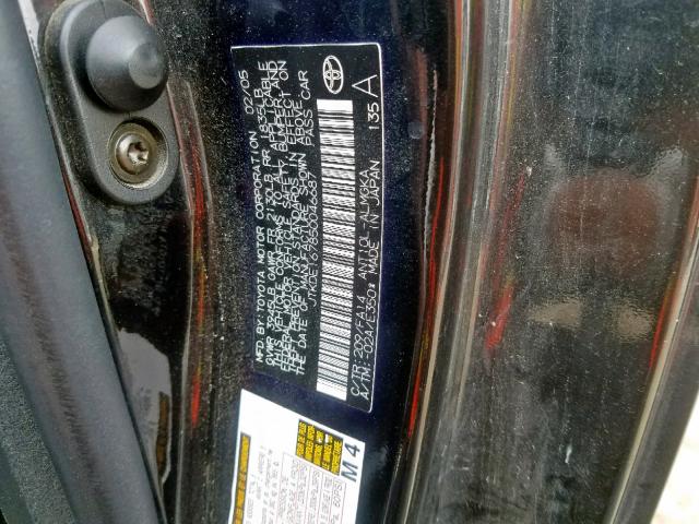 JTKDE167850046687 - 2005 TOYOTA SCION TC შავი ფოტო 10