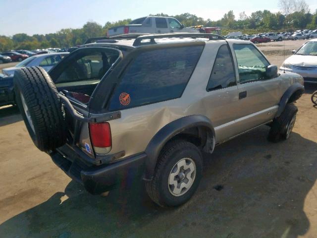 1GNCT18W81K248254 - 2001 CHEVROLET BLAZER TAN photo 4