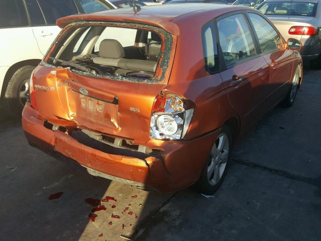 KNAFE161075001855 - 2007 KIA SPECTRA5 S ORANGE photo 4