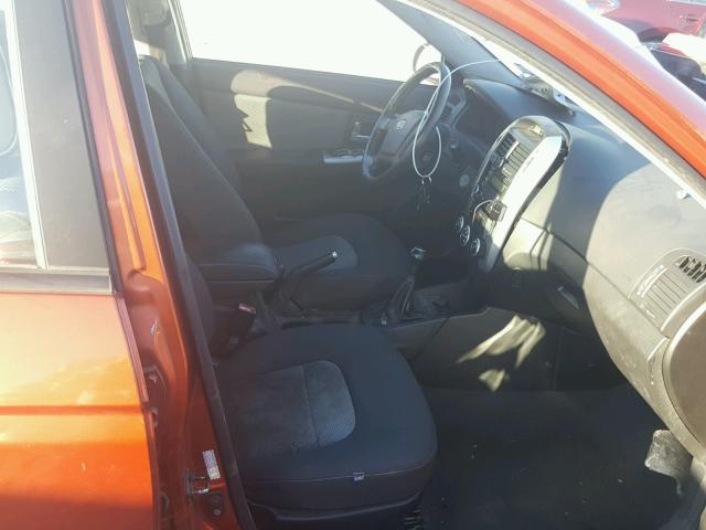 KNAFE161075001855 - 2007 KIA SPECTRA5 S ORANGE photo 5