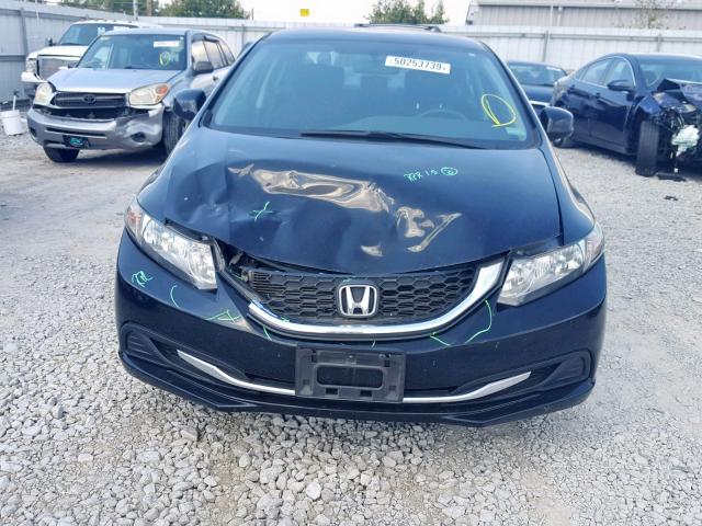 19XFB2F54DE100330 - 2013 HONDA CIVIC LX BLACK photo 9