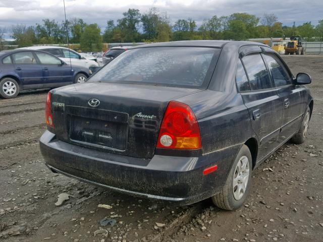 KMHCG45C23U476696 - 2003 HYUNDAI ACCENT GL BLACK photo 4