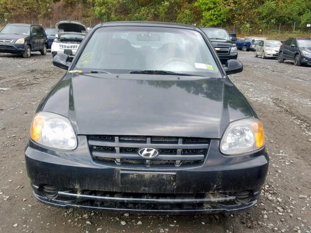 KMHCG45C23U476696 - 2003 HYUNDAI ACCENT GL BLACK photo 9