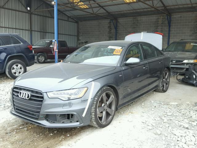 WAUHMAFCXEN080395 - 2014 AUDI A6 PRESTIG GRAY photo 2