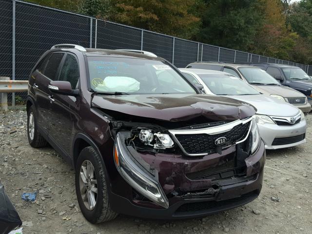 5XYKT4A65EG428335 - 2014 KIA SORENTO LX MAROON photo 1