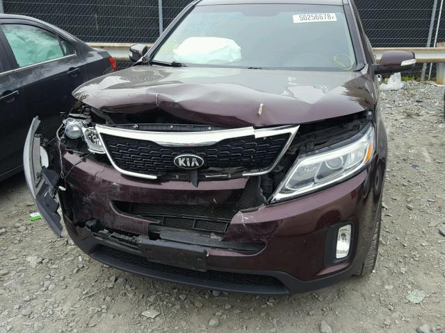 5XYKT4A65EG428335 - 2014 KIA SORENTO LX MAROON photo 9