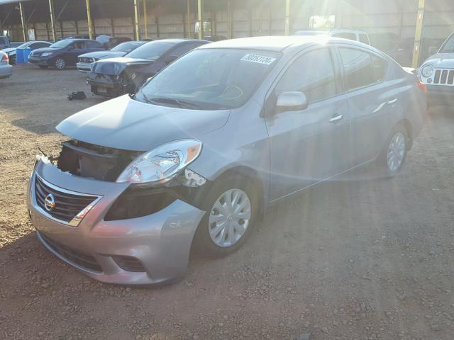 3N1CN7AP3EL868400 - 2014 NISSAN VERSA S/S GRAY photo 2