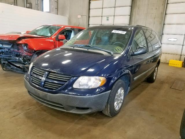 1D4GP25R05B378685 - 2005 DODGE CARAVAN SE BLUE photo 2