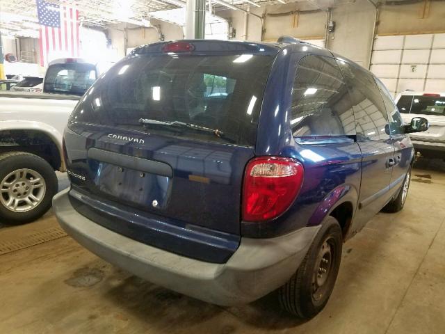 1D4GP25R05B378685 - 2005 DODGE CARAVAN SE BLUE photo 4