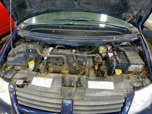 1D4GP25R05B378685 - 2005 DODGE CARAVAN SE BLUE photo 7