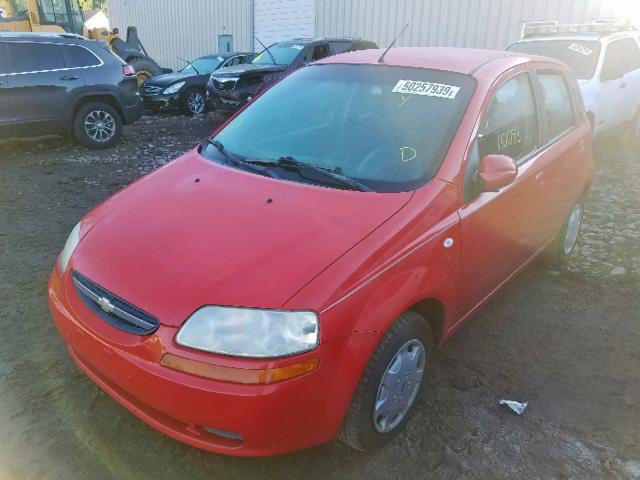 KL1TD66616B683699 - 2006 CHEVROLET AVEO BASE Қызыл фото 2