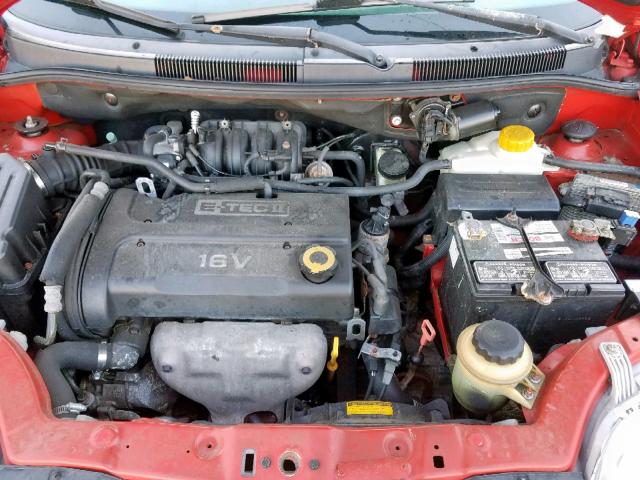 KL1TD66616B683699 - 2006 CHEVROLET AVEO BASE Қызыл фото 7