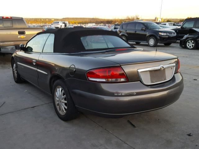 1C3EL55U31N593237 - 2001 CHRYSLER SEBRING LX GRAY photo 3