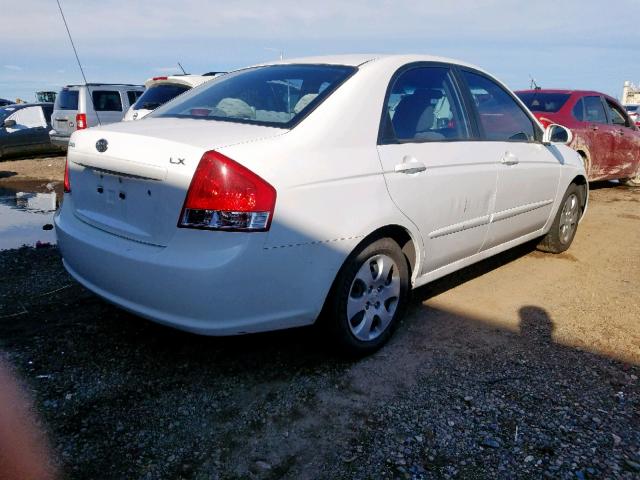 KNAFE221895631038 - 2009 KIA SPECTRA EX WHITE photo 4