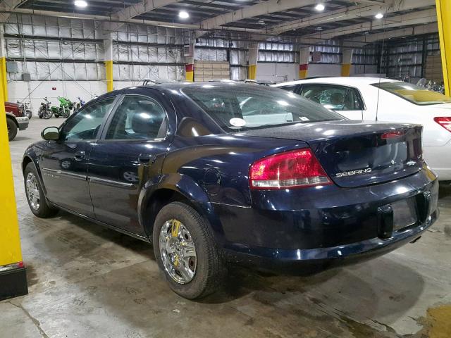 1C3EL46U01N510176 - 2001 CHRYSLER SEBRING LX BLUE photo 3