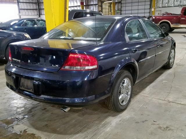 1C3EL46U01N510176 - 2001 CHRYSLER SEBRING LX BLUE photo 4