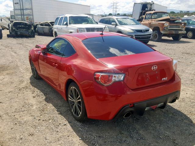 JF1ZNAA1XD2702607 - 2013 TOYOTA SCION FR-S RED photo 3