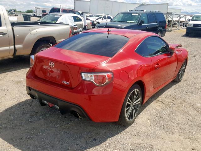 JF1ZNAA1XD2702607 - 2013 TOYOTA SCION FR-S RED photo 4