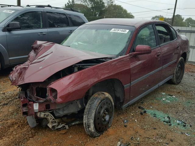 2G1WF55K519107822 - 2001 CHEVROLET IMPALA RED photo 2