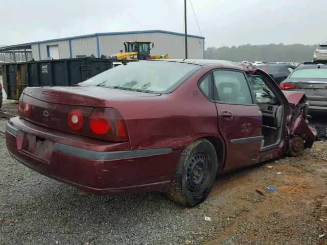 2G1WF55K519107822 - 2001 CHEVROLET IMPALA RED photo 4