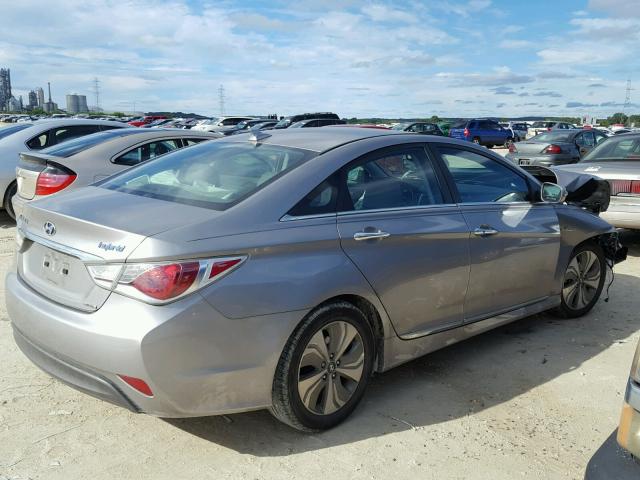 KMHEC4A42DA091970 - 2013 HYUNDAI SONATA HYB SILVER photo 4