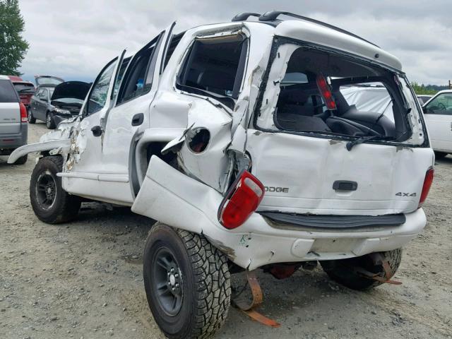 1B4HS28Z1YF134162 - 2000 DODGE DURANGO WHITE photo 3