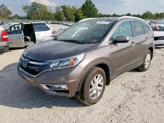 2HKRM3H7XFH524007 - 2015 HONDA CR-V EXL BROWN photo 2