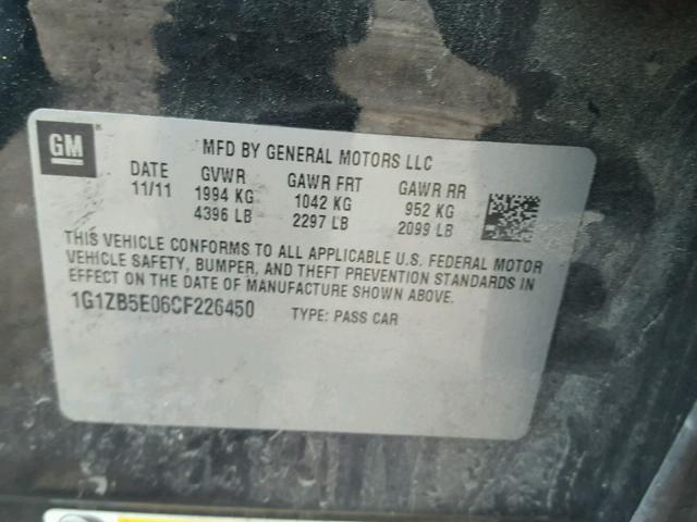 1G1ZB5E06CF226450 - 2012 CHEVROLET MALIBU LS 蓝色 照片 10