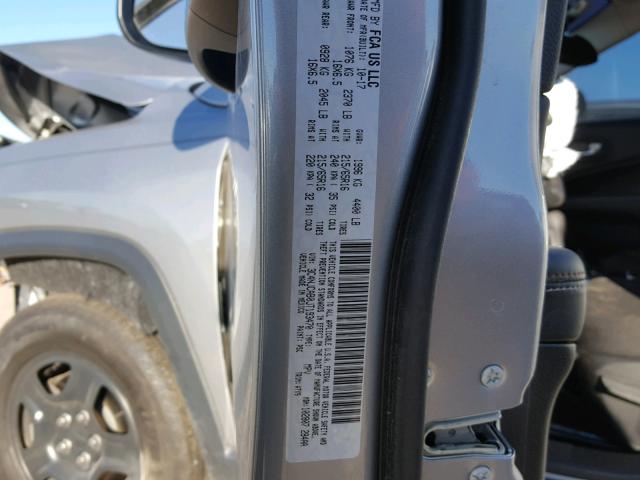 3C4NJCAB0JT193470 - 2018 JEEP COMPASS SP ვერცხლისფერი ფოტო 10