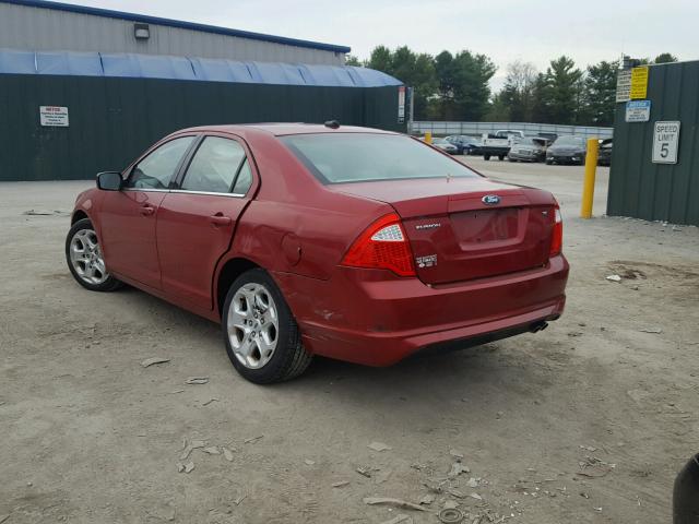 3FAHP0HAXAR166125 - 2010 FORD FUSION SE RED photo 3