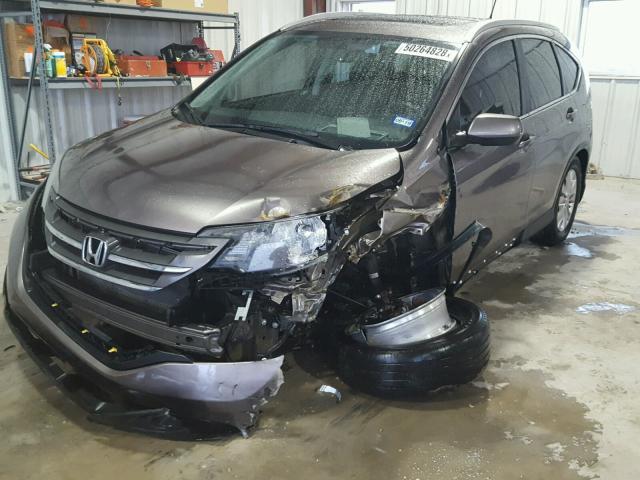 5J6RM3H74DL011435 - 2013 HONDA CR-V EXL GRAY photo 2