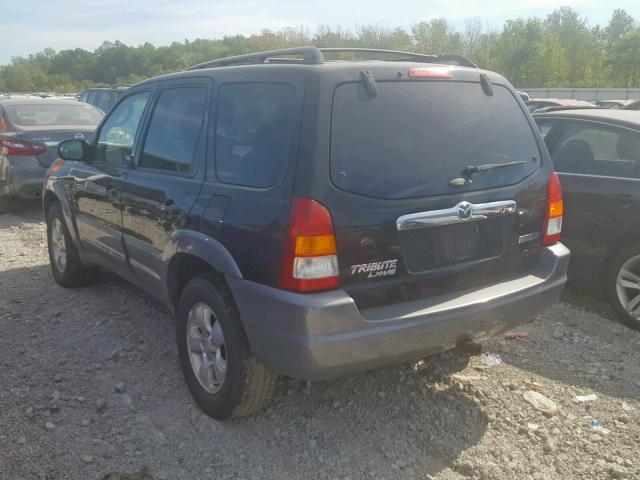 4F2CU08172KM01891 - 2002 MAZDA TRIBUTE LX BLACK photo 3